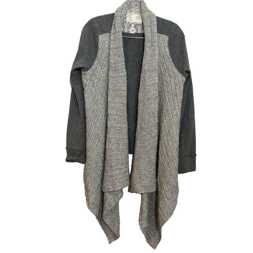 Anthropologie Saturday/Sunday Angora Casado Waterfall Cardigan Gray Large